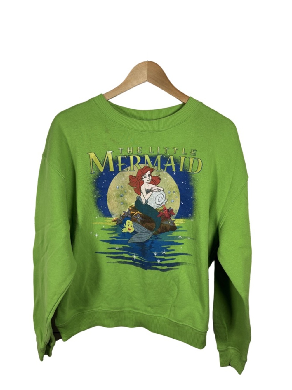 Disney Little Mermaid Ariel Sweatshirt Green Womens Large
